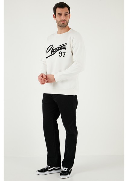 Pamuk Karışımlı Regular Fit Bisiklet Yaka Sweat Erkek SWEAT 5905468S