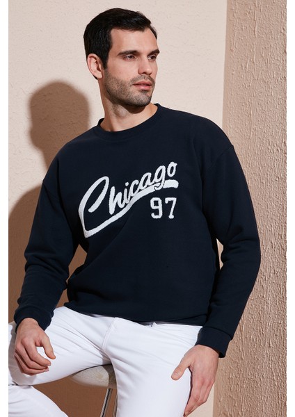 Pamuk Karışımlı Regular Fit Bisiklet Yaka Sweat Erkek SWEAT 5905468S