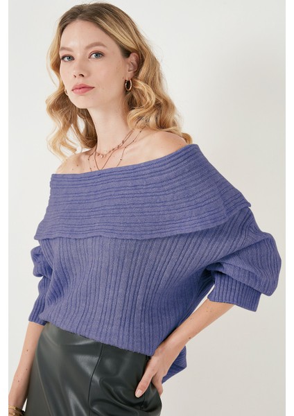 Oversize Fit Madonna Yaka Triko Kazak Bayan KAZAK 4615216