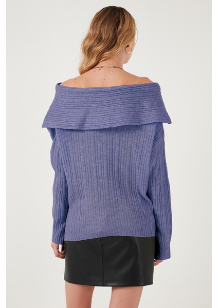 Oversize Fit Madonna Yaka Triko Kazak Bayan KAZAK 4615216