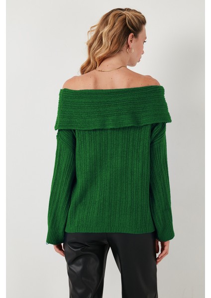 Oversize Fit Madonna Yaka Triko Kazak Bayan KAZAK 4615216