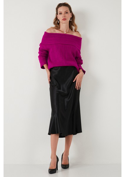 Oversize Fit Madonna Yaka Triko Kazak Bayan KAZAK 4615216 modelleri