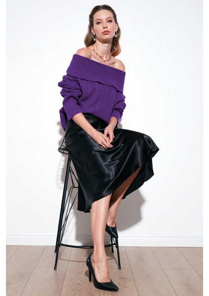 Oversize Fit Madonna Yaka Triko Kazak Bayan KAZAK 4615216