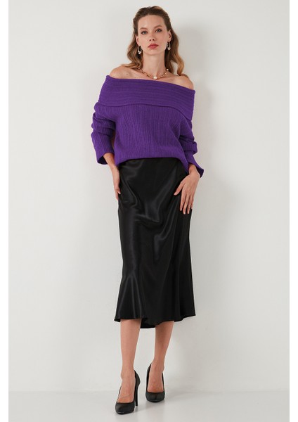 Oversize Fit Madonna Yaka Triko Kazak Bayan KAZAK 4615216 fiyatları