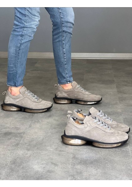 1008 Füme Nubuk Hakiki Deri Erkek Sneakers
