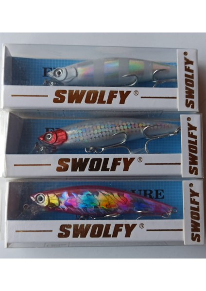 Swolfy 3 Adet 9 cm 33G Batan Minnow Sabit Ağırlık Balıkçılık Cazibesi Wobbler Kıyı Kaya Alabalık Yem Yeni Aksesuarlar Mücadele