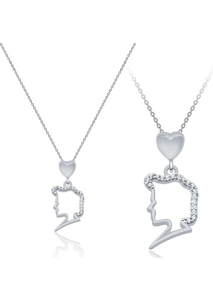 14 Ayar Beyaz Altın Kalp Figürlü Kolye fiyatları