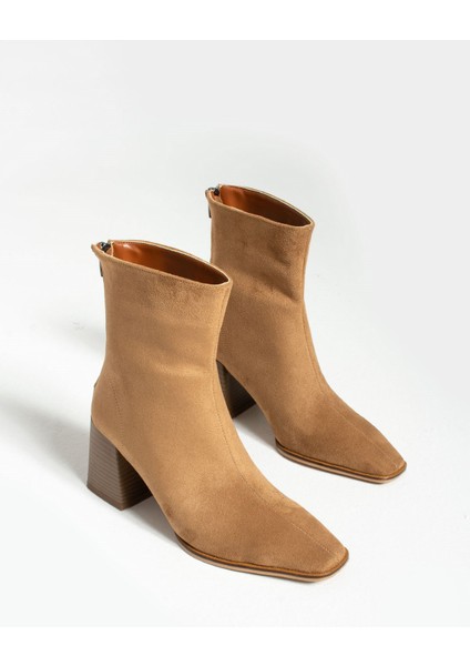 Açık-Taba Süet Kadın Topuklu Bot fırsatları