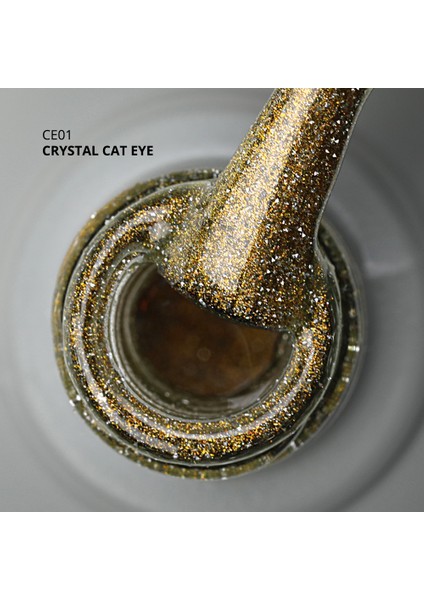 Kristal Kedi Gözü Kalıcı Oje CE01, Yarı Şeffaf, Altın, 10 ml fiyatları