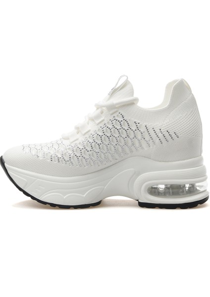 Kadın Taş Detaylı Gizli Dolgu Topuk Sneaker Günlük Ayakkabı 25Y 25Y300-22 Z