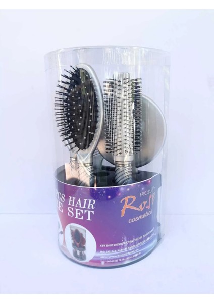 Standlı 5 Parça Profesyonel Tarak Seti Aynalı Set Halinde Unisex