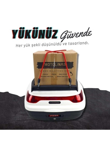Basic 52 Lt Motosiklet Siyah Arka Çanta Üst Bagaj
