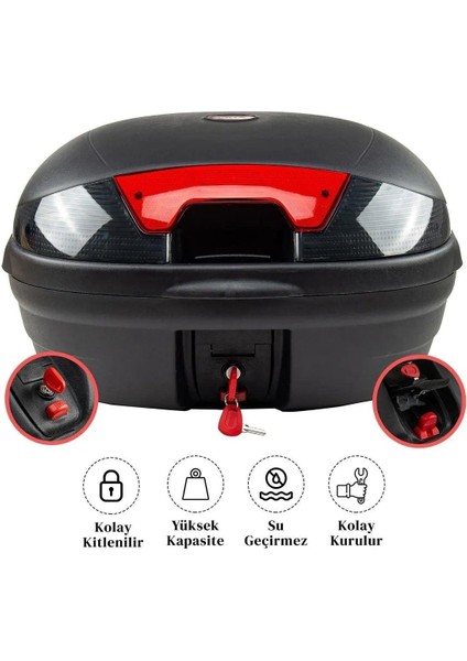 46 Lt Siyah Motosiklet Arka Çanta Full Aparatlı modelleri