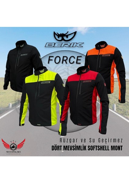 Force Rüzgar ve Su Geçirmez Softshell Motosiklet Montu Siyah modelleri
