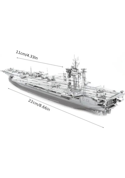Uss Theodore Roosevelt Uçak Gemisi 3D Metal Maket Bulmaca Puzzle Modeli Kitleri Dıy 14+ Yaş 120 Parça
