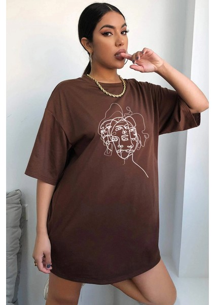 Only Trendwear Unisex Woman One Line Baskılı T-Shirt