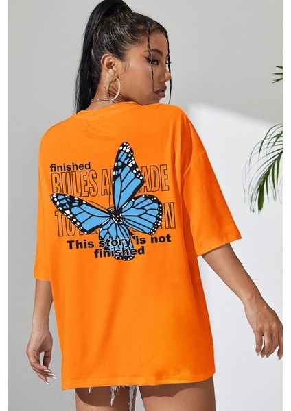 Only Trendwear Unisex Kelebek Sırt Baskılı T-Shirt