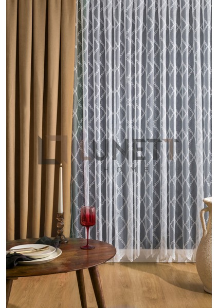 Kullanıma Hazır Deve Tüyü Rengi Pilesiz Ekstraforlu Düz Dikim Fon Perde Tek Kanat 9243 modelleri