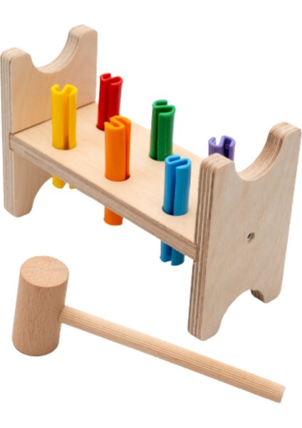Montessori 3 Boyutlu Ahşap Balık Tutma Oyunu + Montessori Ahşap Çak-Çak Çekiç Oyunu modelleri