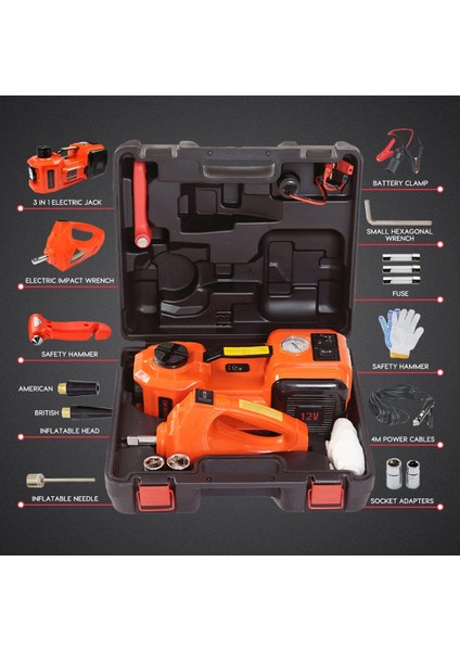 Elektrikli Araba Krikosu, 5 Ton, 12 V, Hidrolik Kriko Seti, Elektrikli Anahtarlı (135 – 530 Mm), Araba Kaldırma Krikosu, Araba Suv Sedan, Mpv, Kamyon, Pikap, Lastik Değiştirme fırsatları