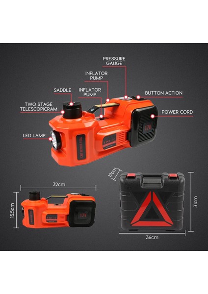 Elektrikli Araba Krikosu, 5 Ton, 12 V, Hidrolik Kriko Seti, Elektrikli Anahtarlı (135 – 530 Mm), Araba Kaldırma Krikosu, Araba Suv Sedan, Mpv, Kamyon, Pikap, Lastik Değiştirme indirimleri