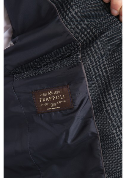 Eleventy Erkek Lacivert Likralı Pamuk Karışımlı Ekose Desenli Slim Fit Spor Blazer Ceket modelleri