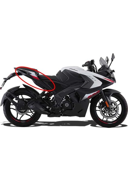 Bajaj Pulsar RS200 2021-2025 Sağ Arka Sele Altı Kuyruk Grenajı Siyah-Beyaz A