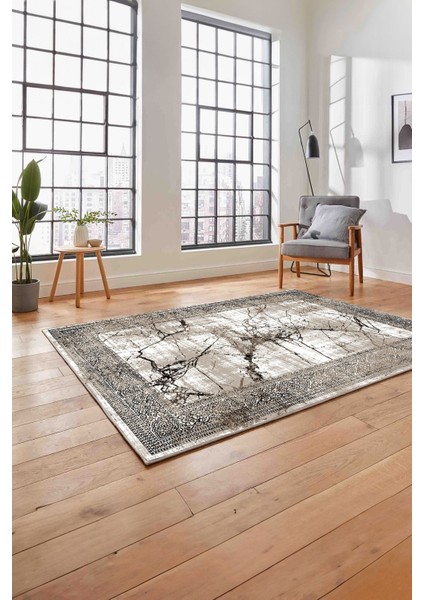 Baskılı Modern Mermer Zeminli Yıkanabilir Kaymaz Yolluk Mutfak Salon Halısı, Modern-187-Kahve, fırsatları