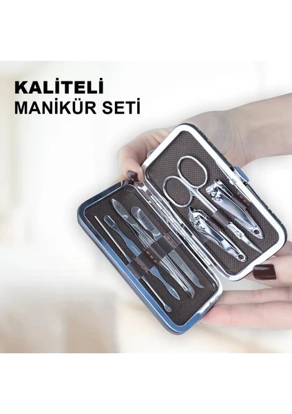 Deri Çantalı El Ayak Bakım Manikür Pedikür Seti Yüzde Yüz Çelik 6 Parça fırsatları