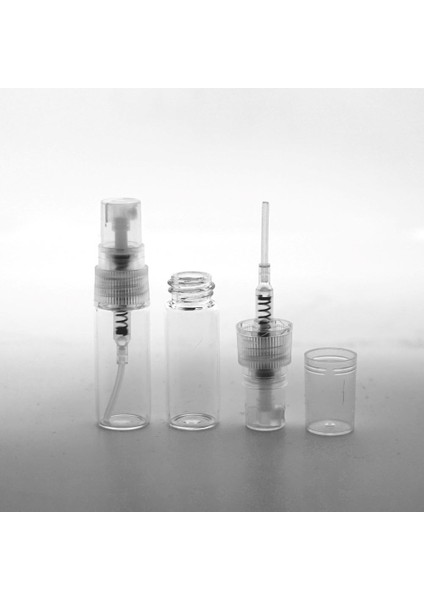 50 Adet Boş Cam Parfüm Numune Şişe, 3 Ml, Vidalı, Şeffaf, Kapaklı