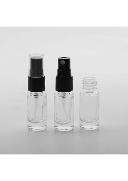 50 Adet Boş Cam Parfüm Numune Şişe, 3 Ml, Vidalı, Şeffaf, Plastik Kapaklı