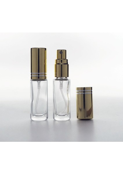 50 Adet Boş Cam Parfüm Numune Şişe, 5 Ml, Vidalı, Şeffaf, Metal Kapaklı