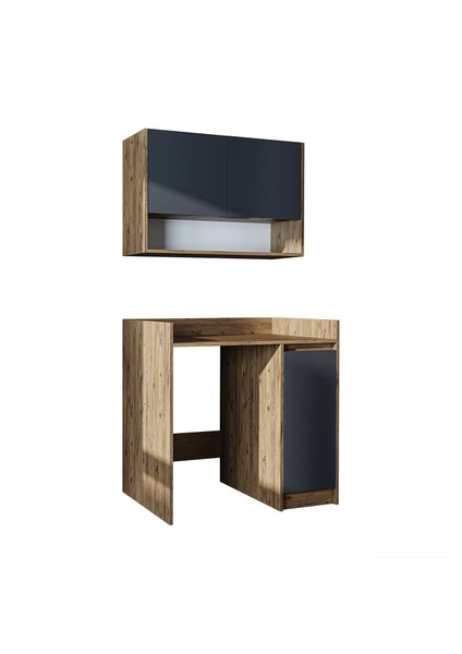 Çamaşır-Kurutma Makinesi Dolabı+ Üst Dolabı, Banyo Dolabı 100 cm