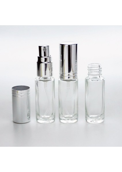 50 Adet Boş Cam Parfüm Numune Şişe, 3 Ml, Vidalı, Şeffaf, Metal Kapaklı
