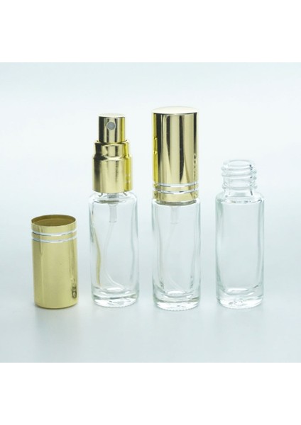 50 Adet Boş Cam Parfüm Numune Şişe, 3 Ml, Vidalı, Şeffaf, Metal Kapaklı