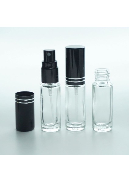 50 Adet Boş Cam Parfüm Numune Şişe, 3 Ml, Vidalı, Şeffaf, Metal Kapaklı