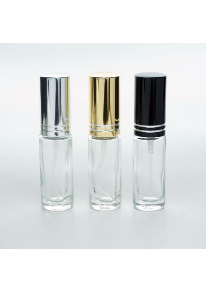 50 Adet Boş Cam Parfüm Numune Şişe, 3 Ml, Vidalı, Şeffaf, Metal Kapaklı