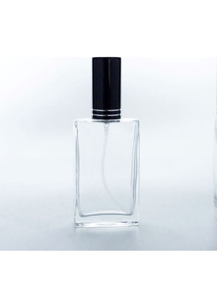 20 Adet Boş Cam Parfüm Şişe, 50 Ml, Ixr Model, Şeffaf, Plastik Valf ve Kapaklı