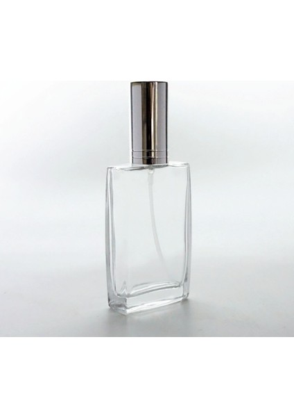 20 Adet Boş Cam Parfüm Şişe, 50 Ml, Ixr Model, Şeffaf, Plastik Valf ve Kapaklı