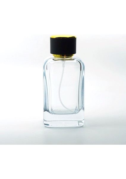20 Adet Boş Cam Parfüm Şişe, 100 Ml, Klass Kare Model, Şeffaf, Geçmeli