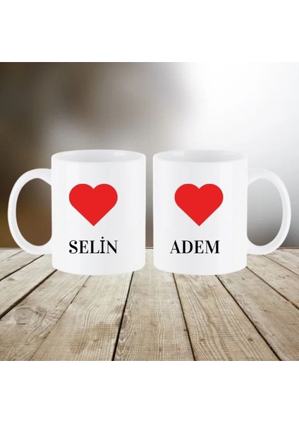 Sevgililer Gününe Özel 2 Adet Isim Yazılı Özel Tasarım Kupa Kırılmaz Strafor Köpükle Paketlenmiştir