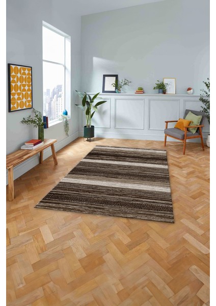 Baskılı Modern Kilim Görünümlü Yıkanabilir Kaymaz Yolluk Mutfak Salon Halısı, Modern-185-Kahve, fiyatları