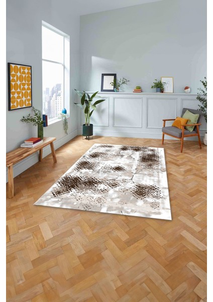 Baskılı Modern Sade Görünümlü Yıkanabilir Kaymaz Yolluk Mutfak Salon Halısı, Modern-127-Kahve, fiyatları