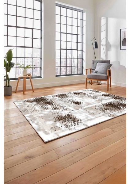 Baskılı Modern Sade Görünümlü Yıkanabilir Kaymaz Yolluk Mutfak Salon Halısı, Modern-127-Kahve, fırsatları