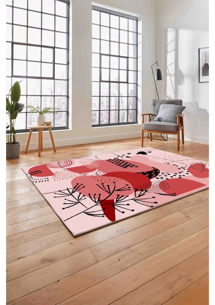 Dijital Baskılı Modern Yıkanabilir Kaymaz Yolluk Mutfak Salon Koridor Halısı, Modern-154-Kırmızı, fırsatları