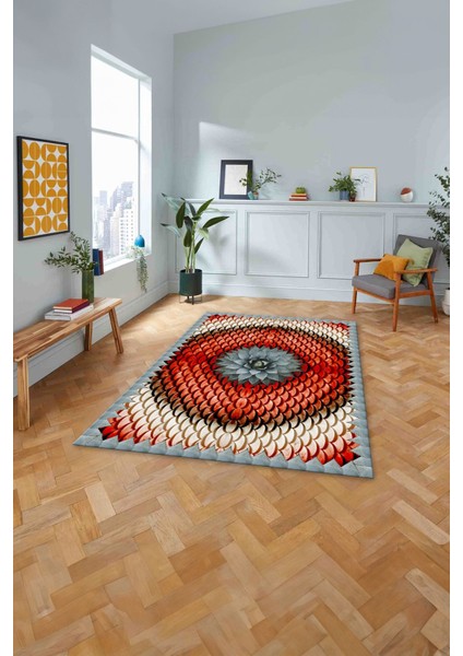 Baskılı Modern Sade Çiçek Desenli Yıkanabilir Kaymaz Yolluk Mutfak Salon Halısı, Modern-156-Kırmızı, fiyatları