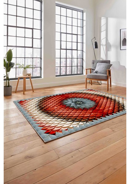 Baskılı Modern Sade Çiçek Desenli Yıkanabilir Kaymaz Yolluk Mutfak Salon Halısı, Modern-156-Kırmızı, fırsatları