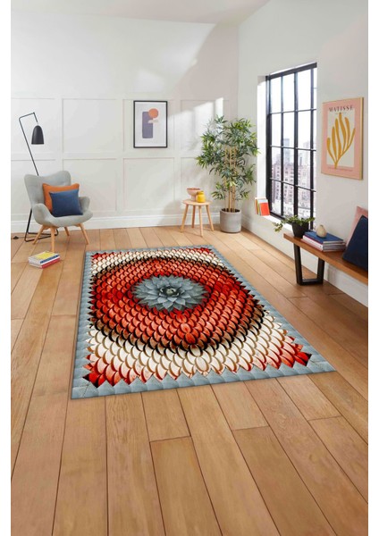 Baskılı Modern Sade Çiçek Desenli Yıkanabilir Kaymaz Yolluk Mutfak Salon Halısı, Modern-156-Kırmızı, indirimleri