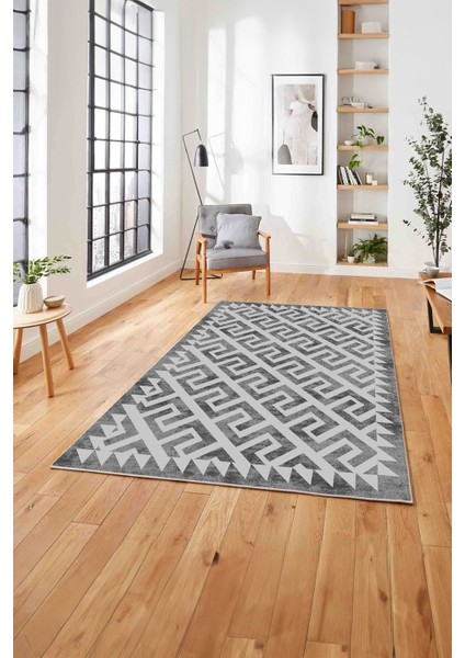 Baskılı Modern Vektörel Desen Yıkanabilir Kaymaz Yolluk Mutfak Salon Halısı, Modern-132-Gri, modelleri
