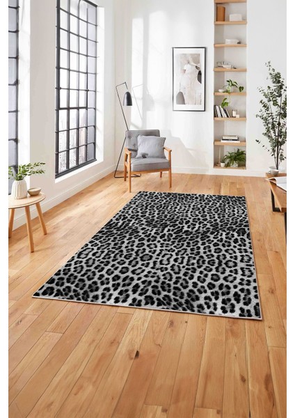 Baskılı Modern Leopar Model Yıkanabilir Kaymaz Yolluk Mutfak Salon Halısı, Modern-148-Gri, modelleri